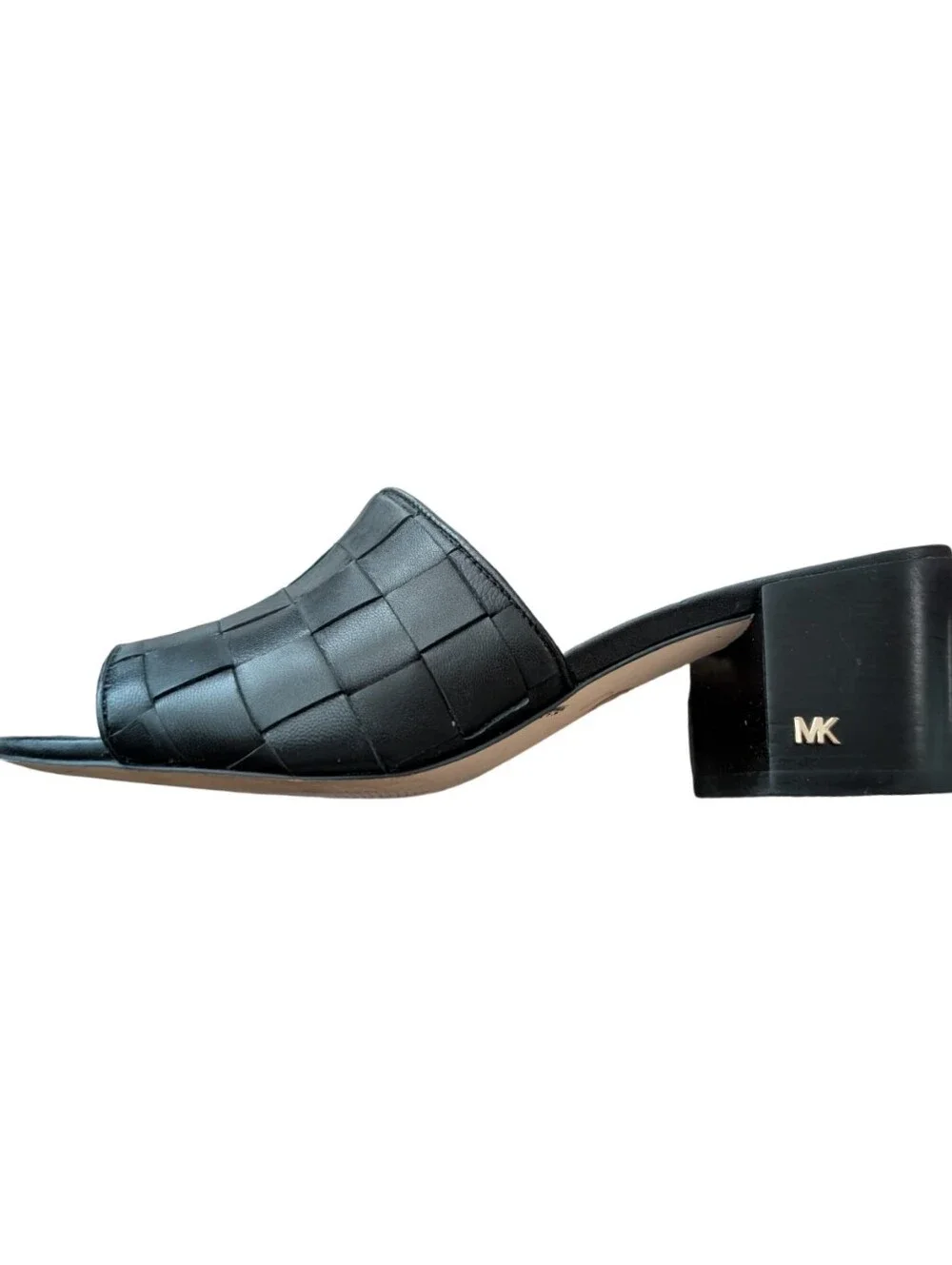 Michael Kors Ingrid Woven Leather Midheel Mule Sandals Size 6